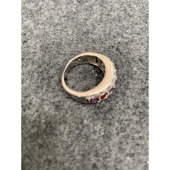 Red & Purple Stone Ring Size 8 - Picture 6 of 8